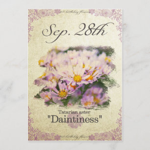 Blume zum Geburtstag am 28. September"Tatarisches Karte