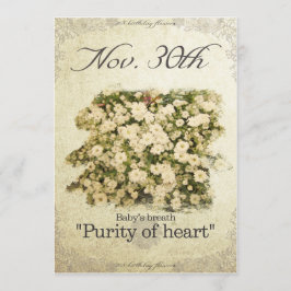 Blume zum Geburtstag am 30. November"Babyatmen" Karte