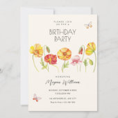 Blume zum Geburtstag Einladung (Vorderseite)