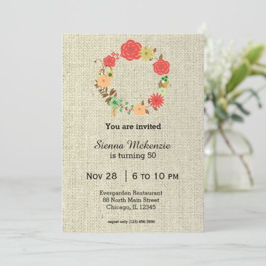 Blume zum Geburtstag Einladung (Stehend Vorderseite)