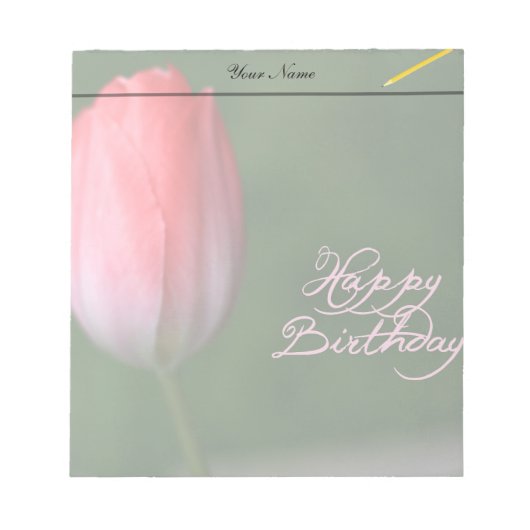 Blume zum Geburtstag Notizblock (Vorderseite)
