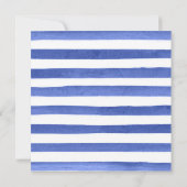 Blume zum Geburtstag von Aquarellblau und Gelb Einladung (Rückseite)