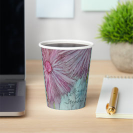 Blume zum Hochzeitspapier Cup Turquoise und Pinks Pappbecher