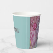 Blume zum Hochzeitspapier Cup Turquoise und Pinks Pappbecher (Rechts)