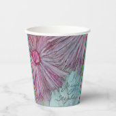 Blume zum Hochzeitspapier Cup Turquoise und Pinks Pappbecher (Vorderseite)