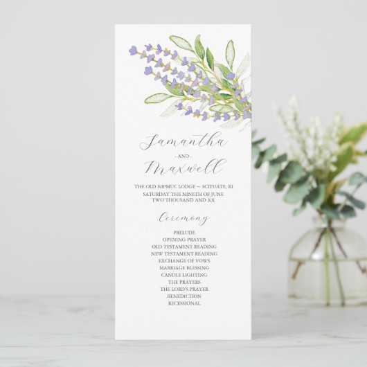 Blume zum Hochzeitsprogramm für Wasserfarben Programm (Stehend Vorderseite)