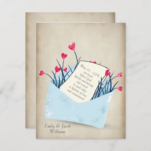 Blume zum Hochzeitstag Einladung (Vorne/Hinten)