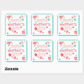 Blume zum Muttertag Quadratischer Aufkleber (Blatt)