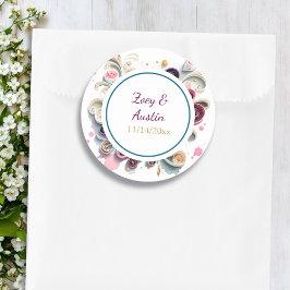 Blume zum Papierabfüllen Elegant Personalisiert Runder Aufkleber