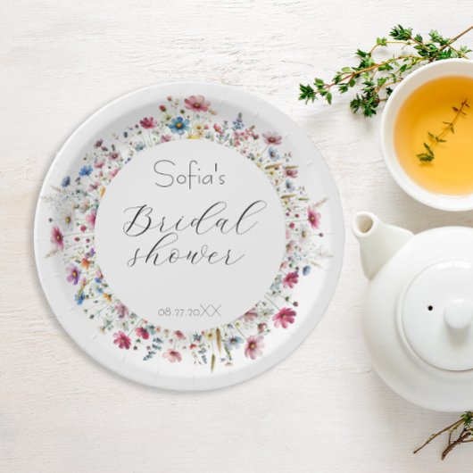 Blume zum Party "French Garden" Pappteller