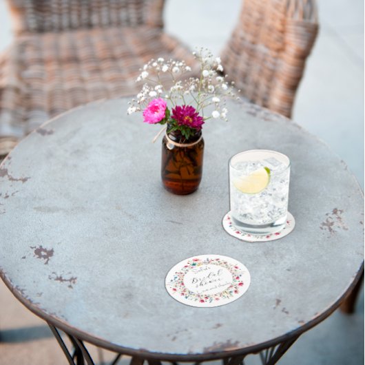 Blume zum Party "French Garden" Runder Pappuntersetzer