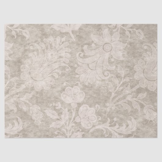 Blume zum Sand Decoupage von Cream Scrollwork Seidenpapier (Vorderseite)