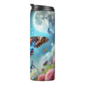 Blume zum Schmetterlingsmond Thermosbecher (Nach rechts gedreht)