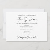 Blume zum Tode Jubiläum der Weißen Wasserlilie Einladung (Rückseite)