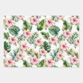 Blume zum tropischen Pink-Hibiskus Geschenkpapier Set (Vorderseite)