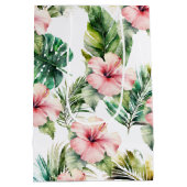 Blume zum tropischen Pink-Hibiskus Mittlere Geschenktüte (Rückseite)