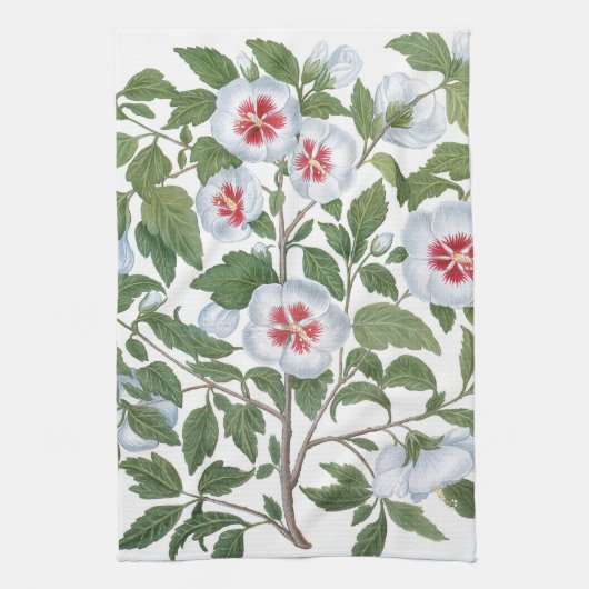 Blume zum Vintagen Hibiskus von Basilius Besler Geschirrtuch (Vertikal)