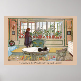 Blume zum Windows Carl Larsson Art Print Poster