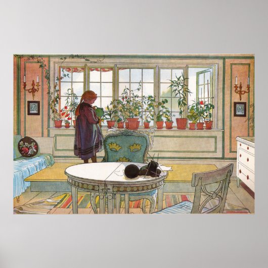 Blume zum Windows, Carl Larsson Poster (Vorne)