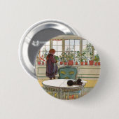 Blume zum Windows von Carl Larsson Button (Vorne & Hinten)