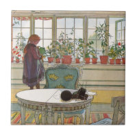 Blume zum Windows von Carl Larsson