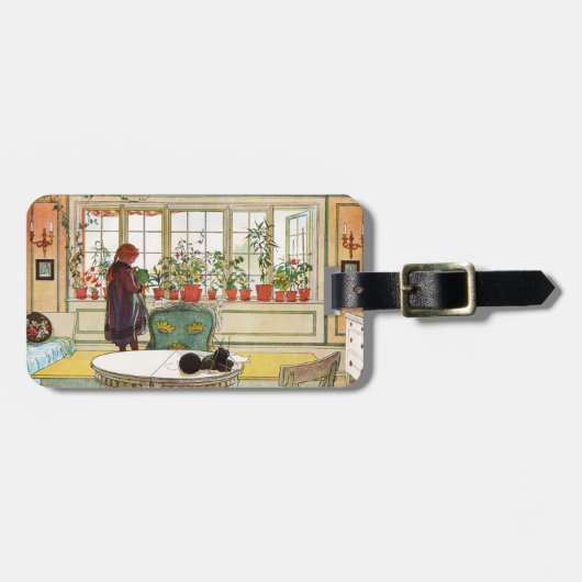 Blume zum Windows von Carl Larsson Gepäckanhänger (Vorderseite horizontal)
