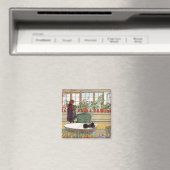 Blume zum Windows von Carl Larsson Magnet (In Situ (Geschirrspüler))