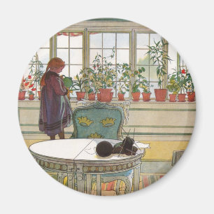 Blume zum Windows von Carl Larsson Magnet