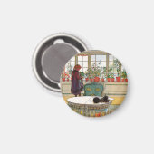 Blume zum Windows von Carl Larsson Magnet (Vorderseite/Rückseite)
