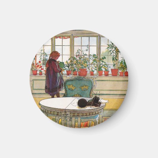 Blume zum Windows von Carl Larsson Magnet (Vorne)
