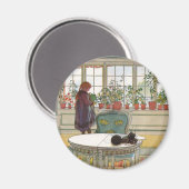 Blume zum Windows von Carl Larsson Magnet (Vorderseite/Rückseite)