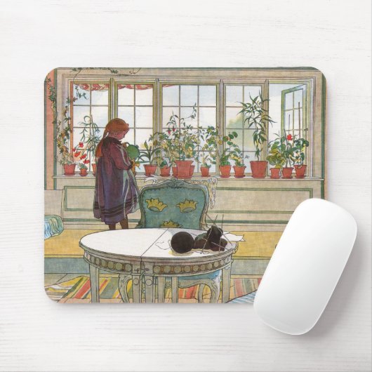 Blume zum Windows von Carl Larsson Mousepad (Mit Mouse)