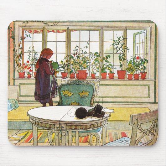 Blume zum Windows von Carl Larsson Mousepad (Vorne)