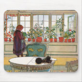 Blume zum Windows von Carl Larsson Mousepad (Vorne)