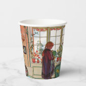 Blume zum Windows von Carl Larsson Pappbecher (Vorderseite)
