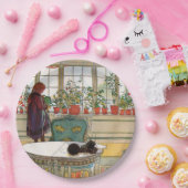 Blume zum Windows von Carl Larsson Pappteller (Party)