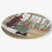 Blume zum Windows von Carl Larsson Pappteller (Schrägansicht)