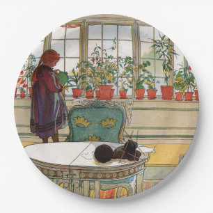 Blume zum Windows von Carl Larsson Pappteller