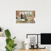 Blume zum Windows von Carl Larsson Poster (Heimbüro)