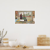 Blume zum Windows von Carl Larsson Poster (Küche)