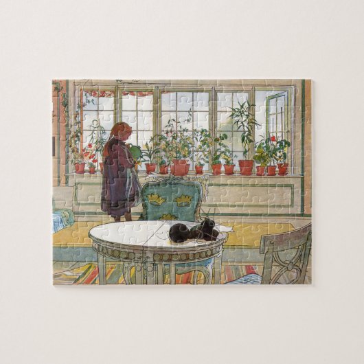 Blume zum Windows von Carl Larsson Puzzle (Horizontal)