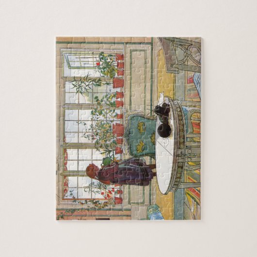 Blume zum Windows von Carl Larsson Puzzle (Vertikal)