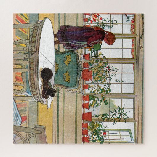Blume zum Windows von Carl Larsson Puzzle (Horizontal)