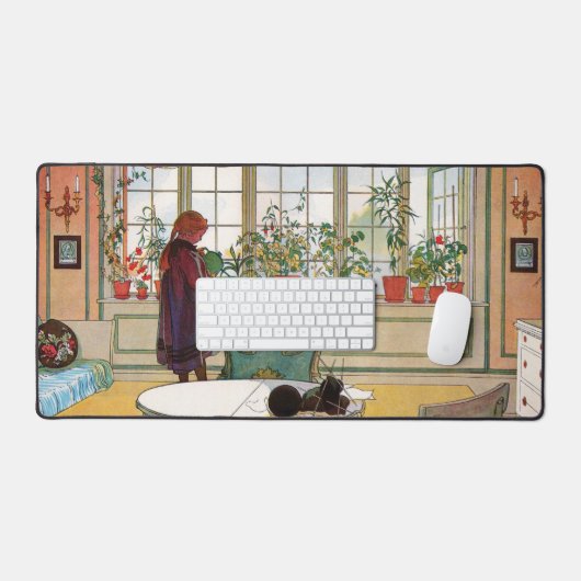 Blume zum Windows von Carl Larsson Schreibtischunterlage (Tastatur & Maus)