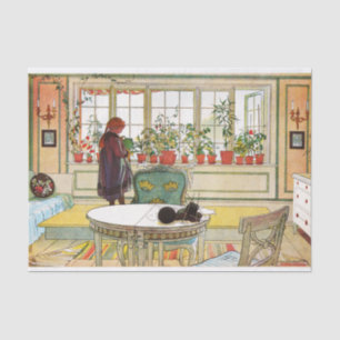 Blume zum Windows von Carl Larsson Seidenpapier