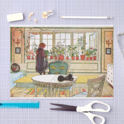 Blume zum Windows von Carl Larsson Seidenpapier (Handwerk)