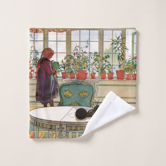 Blume zum Windows von Carl Larsson Waschlappen (Waschlappen)