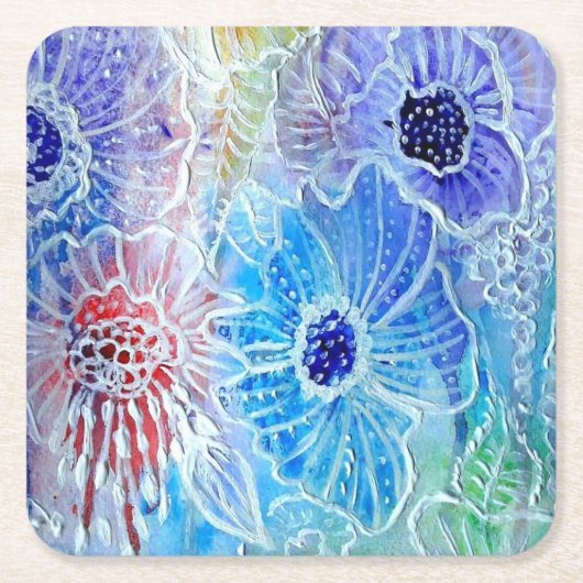 Blume zum Zeichnen von Papier Untersetzer (Vorderseite)