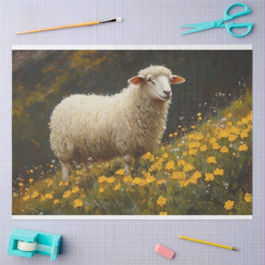 Blume zum Zeichnen von Schafbutterbechern Seidenpapier (Basteln)