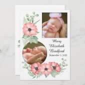 Blume zur Ankündigung der Geburt eines Mädchens Fo (Vorne/Hinten)